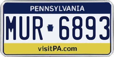 PA license plate MUR6893