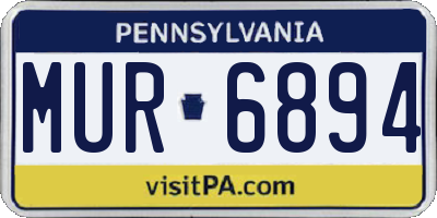 PA license plate MUR6894