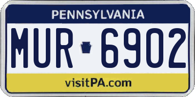 PA license plate MUR6902