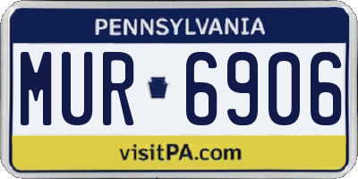 PA license plate MUR6906