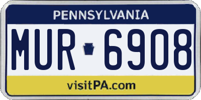 PA license plate MUR6908