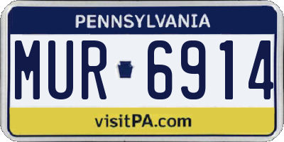 PA license plate MUR6914