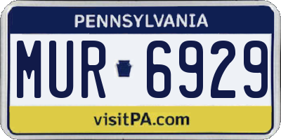 PA license plate MUR6929