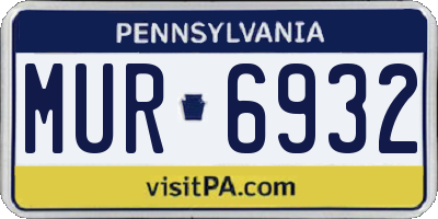 PA license plate MUR6932