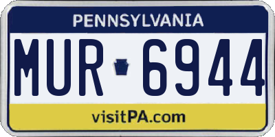 PA license plate MUR6944