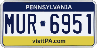 PA license plate MUR6951