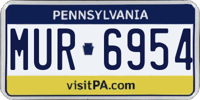 PA license plate MUR6954