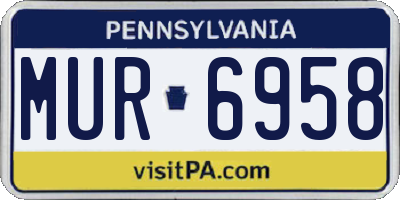 PA license plate MUR6958
