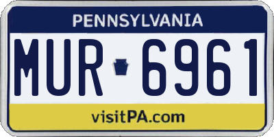 PA license plate MUR6961