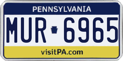 PA license plate MUR6965