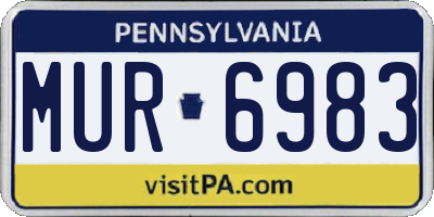 PA license plate MUR6983