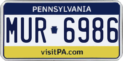 PA license plate MUR6986