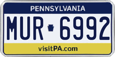 PA license plate MUR6992
