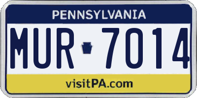 PA license plate MUR7014