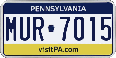 PA license plate MUR7015