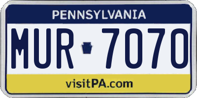 PA license plate MUR7070