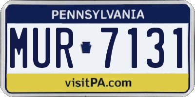 PA license plate MUR7131