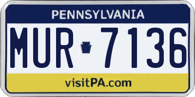 PA license plate MUR7136