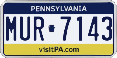 PA license plate MUR7143