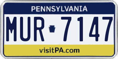 PA license plate MUR7147