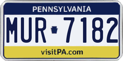 PA license plate MUR7182