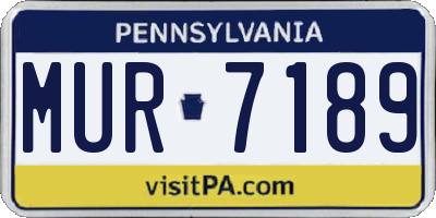 PA license plate MUR7189