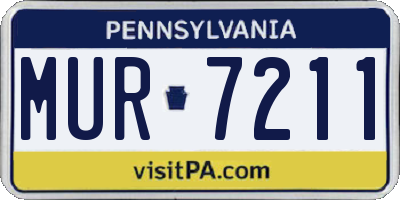 PA license plate MUR7211