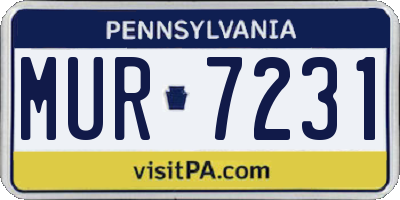 PA license plate MUR7231