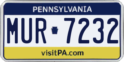 PA license plate MUR7232