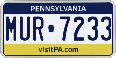 PA license plate MUR7233