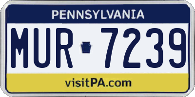 PA license plate MUR7239