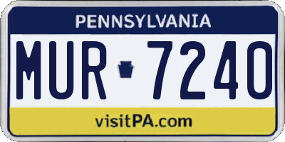 PA license plate MUR7240