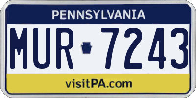 PA license plate MUR7243