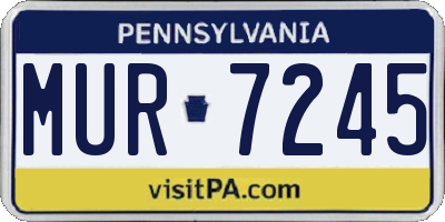 PA license plate MUR7245