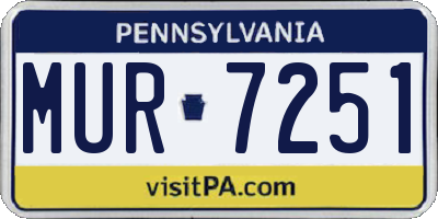 PA license plate MUR7251