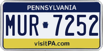 PA license plate MUR7252