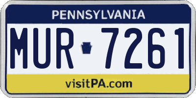 PA license plate MUR7261