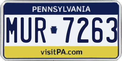 PA license plate MUR7263