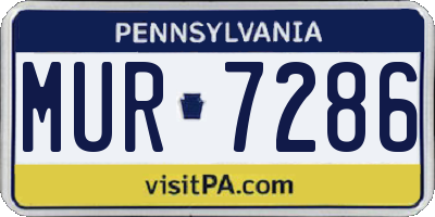 PA license plate MUR7286