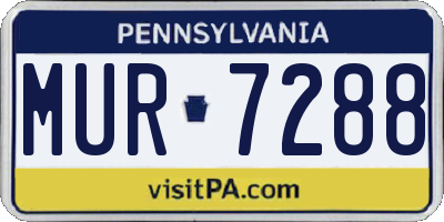 PA license plate MUR7288