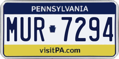 PA license plate MUR7294