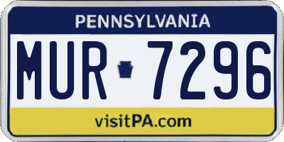 PA license plate MUR7296