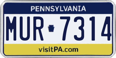 PA license plate MUR7314