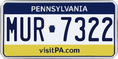 PA license plate MUR7322