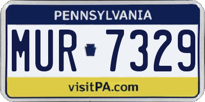 PA license plate MUR7329