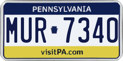 PA license plate MUR7340