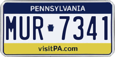 PA license plate MUR7341
