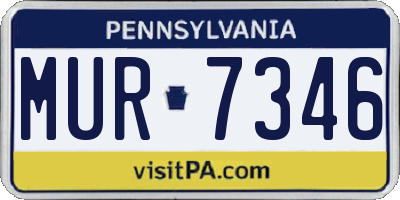 PA license plate MUR7346