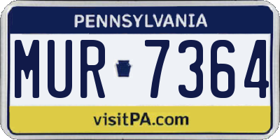 PA license plate MUR7364