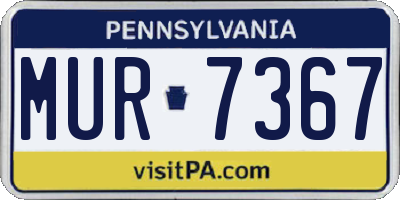 PA license plate MUR7367